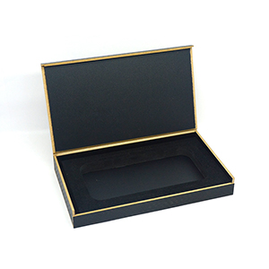 Soft Touch Black Embossed Cigar Box